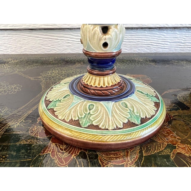 Antique English Wedgwood Majolica Candlestick Candle Holder Cinque Cento C1876 For Sale - Image 15 of 18