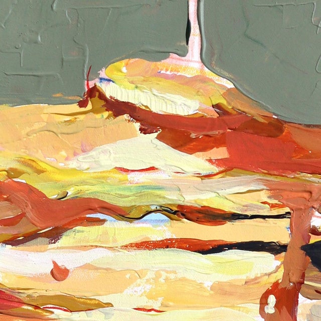 Stacks - Original Gold and Green Abstract Mixed Media Work on Paper by Kellie Newsome For Sale - Image 4 of 7