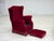 1970s Danish Highback Armchair in Red Velour and Ash, 1970s For Sale - Image 5 of 18