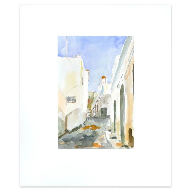 A Summer Road is an original colored watercolor realized in 1997 by Armin Guther. Good conditions. Includes passepartout...