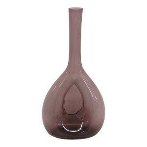 Purple Pinched Bulb Vase Made in Sweden Mid Century Modern Sculpted Glass 4745b