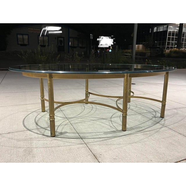 Brass Asian Influence Coffee Table in Faux Bamboo From Mastercraft For Sale - Image 8 of 13