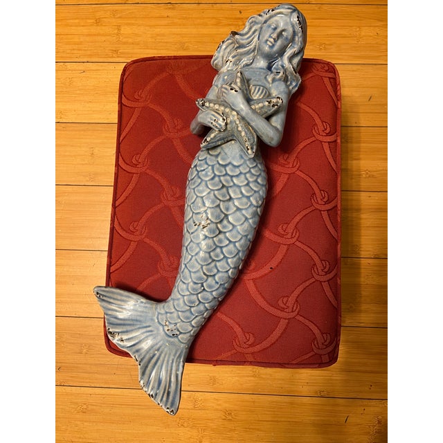 Up for consideration is a beautiful vintage blue ceramic mermaid figurine. This would look lovely in your home and it is a...