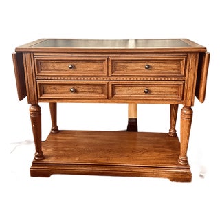Vintage Stanley Drop-Leaf Server & Bar Cart :Versatile Traditional Elegance for Effortless Entertaining. For Sale