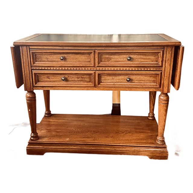 Vintage Stanley Furniture Drop-Leaf Console Table / Server – Traditional Style For Sale