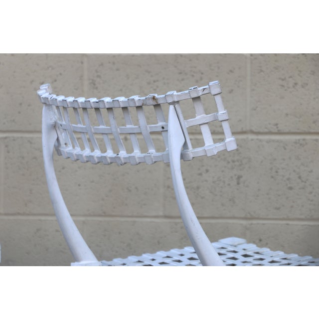 Mid Century Thinline Aluminum Klismos Outdoor Dining Set, Table & 4 Chairs, California 1960s For Sale - Image 12 of 18