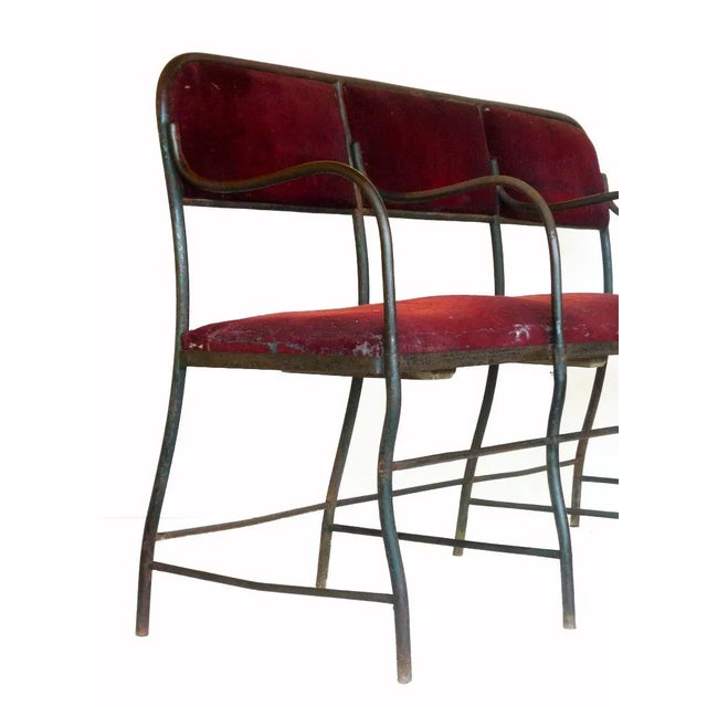 Antique Wrought Iron Theatre Sofa For Sale - Image 10 of 11