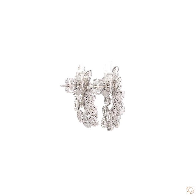 Metal 3.97 Carat Rose Cut Diamond Gold Earrings, Pair For Sale - Image 7 of 9
