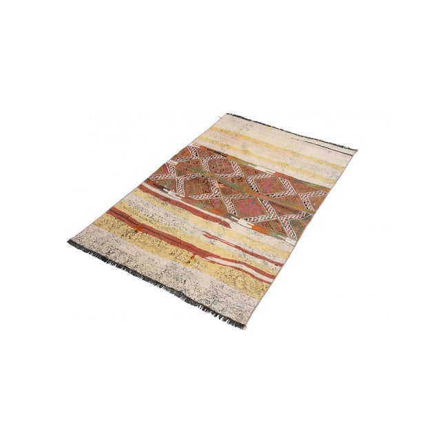 Handwoven vintage decorative kilim rug from Marash region of Turkey. Approximately 50-60 years old. In good condition....