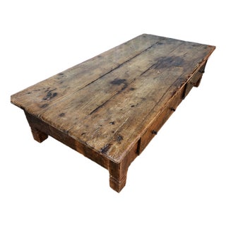 Antique Solid Teak Coffee Table For Sale