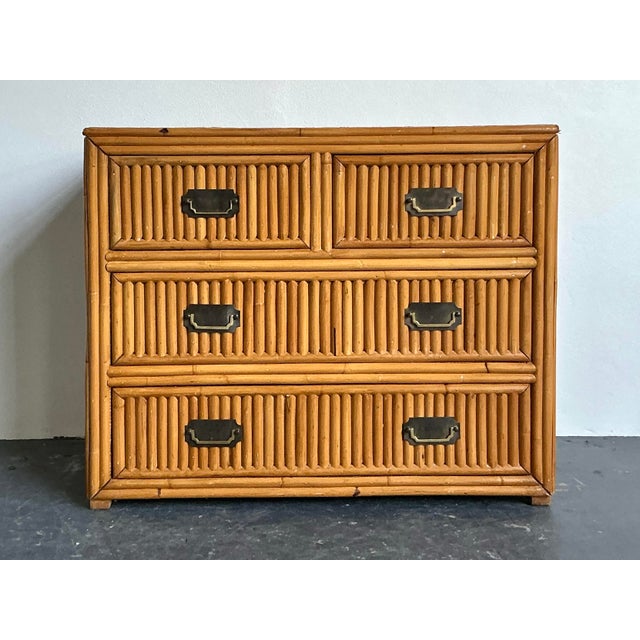 Vintage Boho Pretzel Rattan Chest of Drawers For Sale - Image 10 of 12