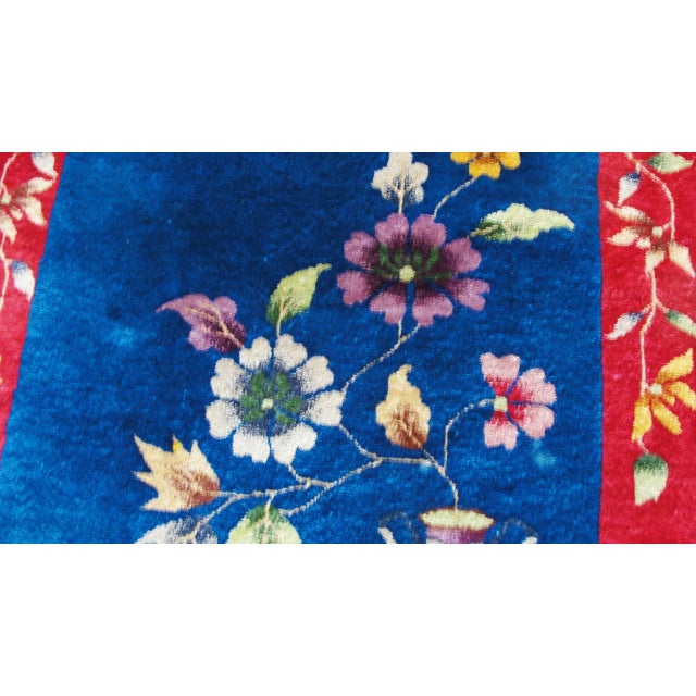 Textile Antique Chinese Art Deco Rug-3' X 5'10" For Sale - Image 7 of 9