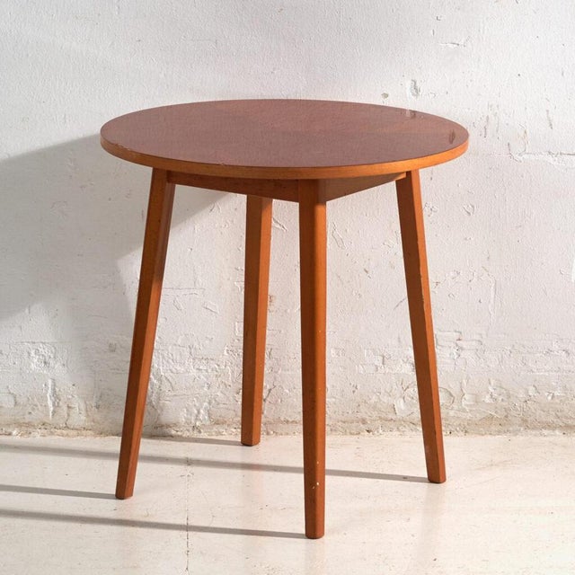 Vintage Round Side Table in Teak Wood, Central Europe, 1960 For Sale - Image 10 of 10
