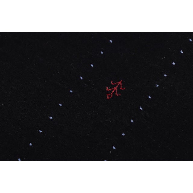 Abstract Gabbeh Bailey Black Wool Rug - 8'2''x9'10'' For Sale In New York - Image 6 of 9