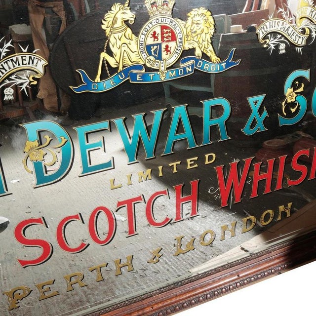 Large Antique John Dewar Whiskey Pub Mirror, 1890s For Sale - Image 6 of 7