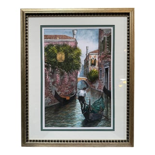 A Gondolier on the Canals of Venice Artwork, Framed For Sale