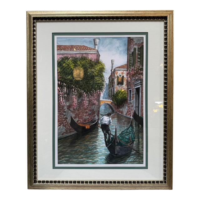 A Gondolier on the Canals of Venice Artwork, Framed For Sale