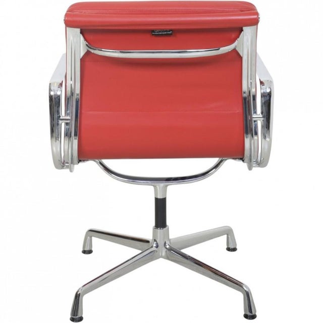 EA-208 Chair in Red Leather by Charles Eames, 2005 For Sale - Image 10 of 15