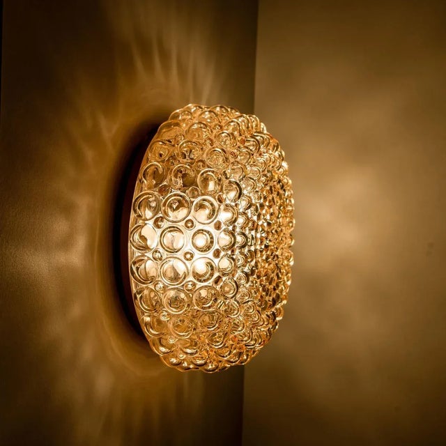Yellow Amber Glass Wall Lights Sconces by Helena Tynell for Glashütte Limburg, Set of 2 For Sale - Image 8 of 16