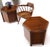 Late 20th Century Pair of Hexagon Walnut End Side Tables w/ One Door Cabinets Storage Compartment For Sale - Image 11 of 17