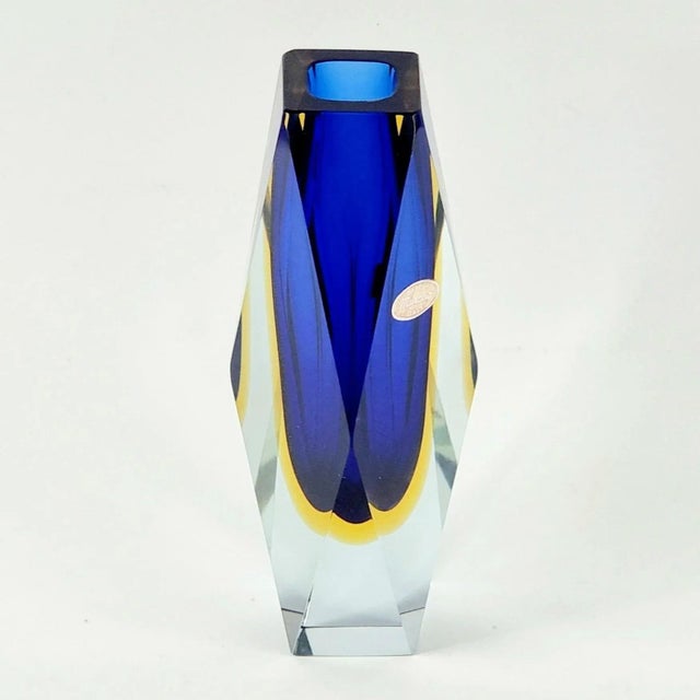 1970s Mid-Century Modern Sommerso Murano Glass Vase by Flavio Poli for Alessandro Mandruzzato, Italy, 1970s For Sale - Image 5 of 9