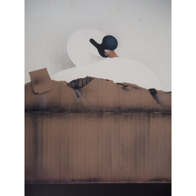 Jean-Paul Donadini (1951) The Swan at Rest Original color lithograph Signed in pencil Marked as Artist's Proof (EA) On...