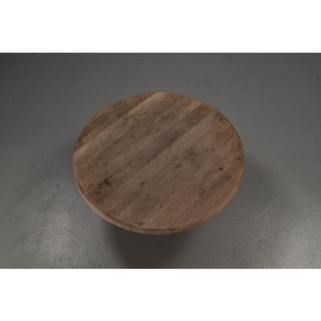 Large Oak Rural Round Coffee Table, 1962 For Sale - Image 14 of 15