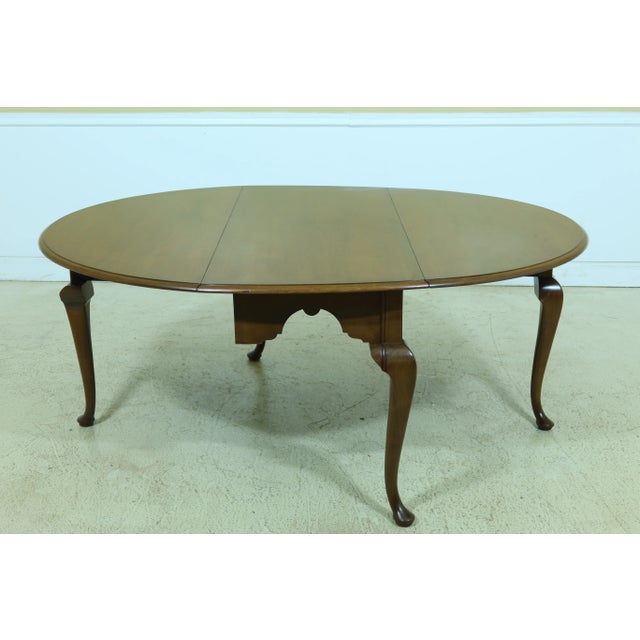 1970s Robert Whitley Solid Walnut Drop Leaf Dining Table For Sale - Image 5 of 13