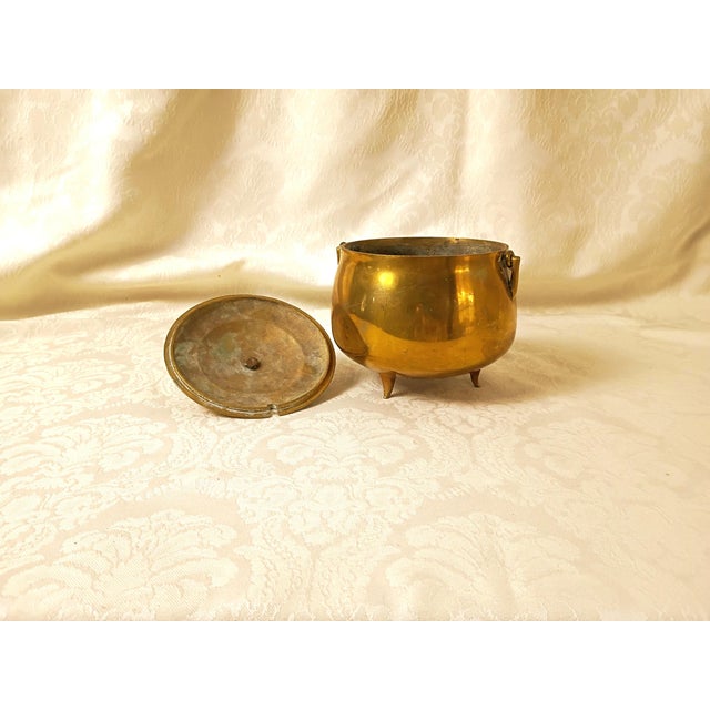 Brass Brass Smudge Pot Cauldron and Pumice Stone Wand Torch Fireplace Accessories Wood Burning Stove Woodstove Tools Hearth Fire Place Starter Decor For Sale - Image 8 of 10