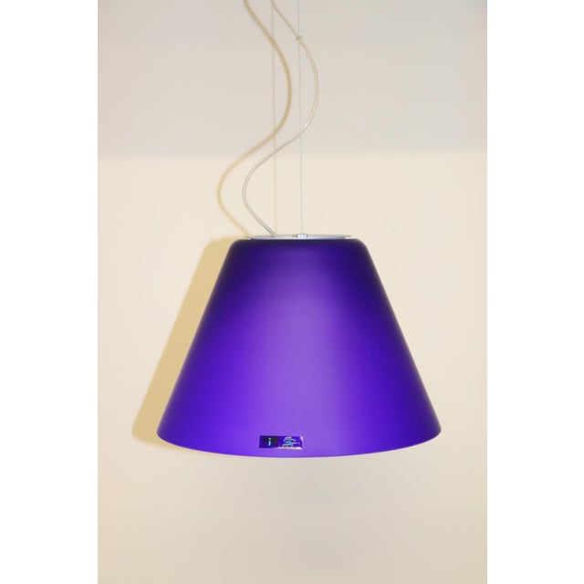 Mid-Century Modern Murano Blue Glass Pendant Lamp For Sale In New York - Image 6 of 10
