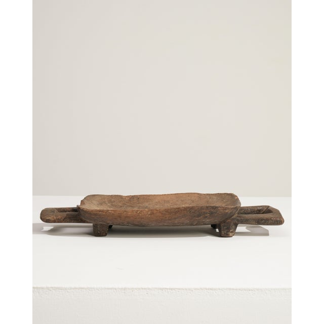 Mid 20th Century Mali Brutalist Brown Wood Platter For Sale - Image 13 of 18