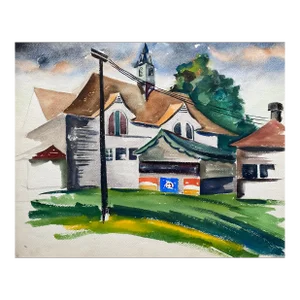 1930s James Wilson Indianapolis Architectural Watercolor