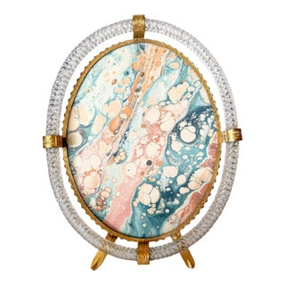 1930's Art Deco Murano Glass Twisted Rope and Brass Picture Frame, in the Style of Carlo Scarpa by Venini For Sale