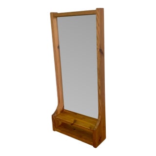 Mirror With Shelf, Pine, Model 279, Glass Master, Markaryd, 1960s For Sale