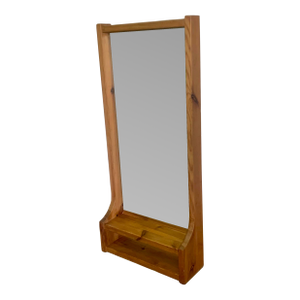 Mirror With Shelf, Pine, Model 279, Glass Master, Markaryd, 1960s