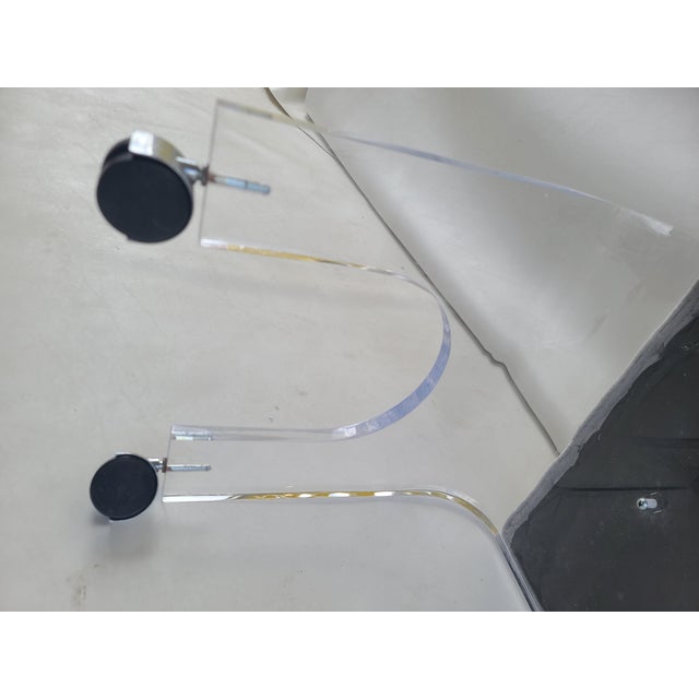 1970s Lucite Waterfall Vanity Stool For Sale - Image 11 of 12