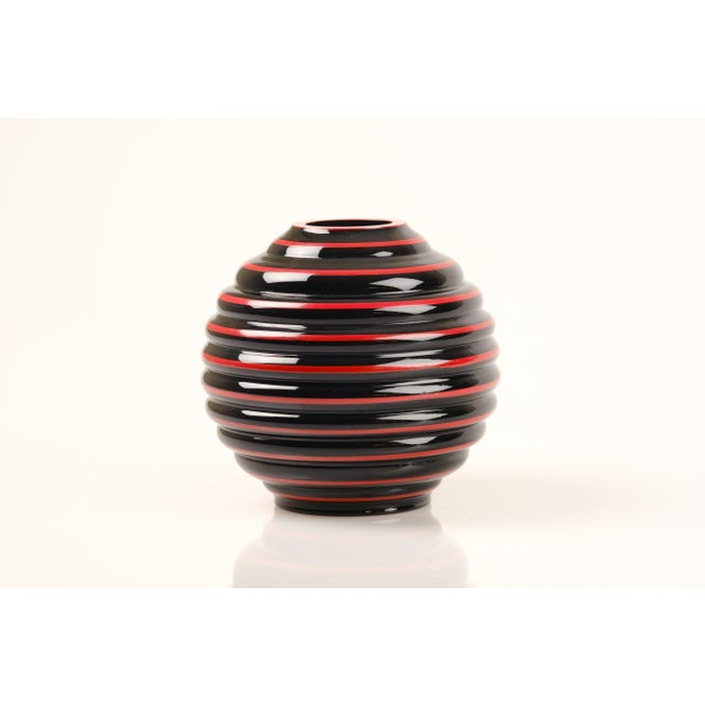 Art Deco Black Opaline Glass Vase by Åfors Sweden, 1920s For Sale - Image 7 of 10