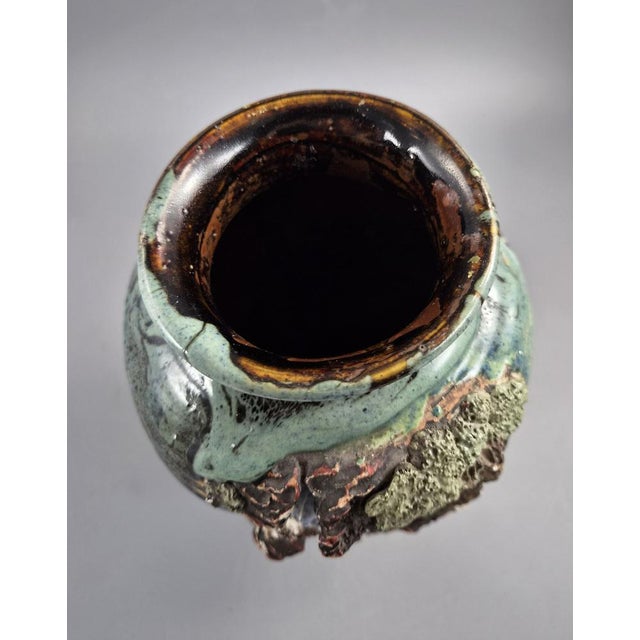 This exceptional antique Japanese pottery vase dates from the late Meiji to early Taisho period (circa 1890–1920). It is a...