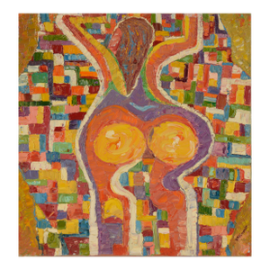 "On the Beach" - 1976 Original Textured Oil on Canvas by Harald Dry Schmidt