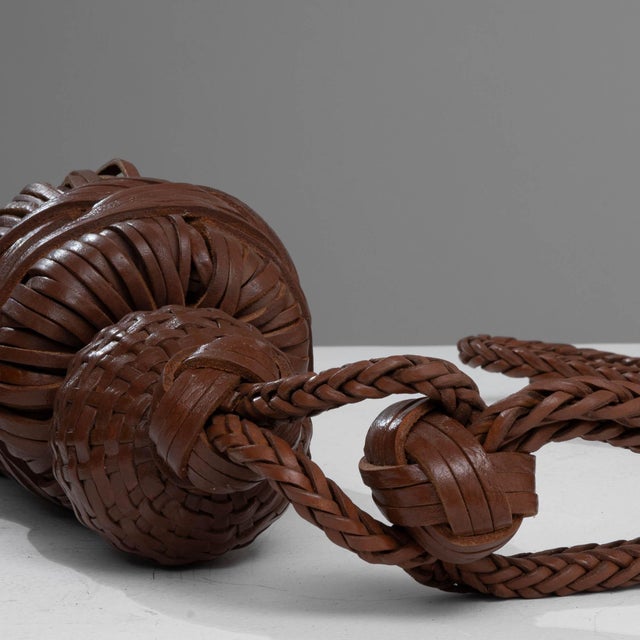 Animal Skin Moroccan Leather Choucha Tassel - Dark Brown For Sale - Image 7 of 18