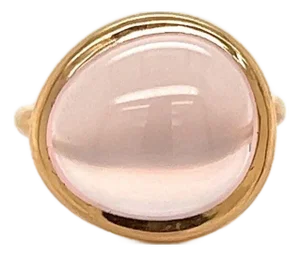 Fred of Paris Belles Rives Pink Quartz 18k Rose Gold Ring - Size 4