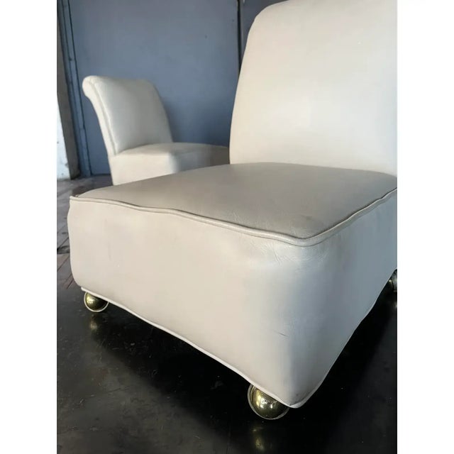 1950s Mid-Century Modern, Italian Leather Slipper Chairs Circa 1950s For Sale In Cincinnati - Image 6 of 10