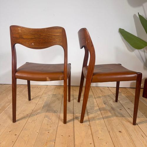 Brown Model 71 Chairs by Niels Otto Møller, 1960s, Set of 6 For Sale - Image 8 of 10