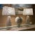 Pair of pyramid shaped vintage alabaster lamps. Acquired from the original owner who purchased them in the mid-1950s in...