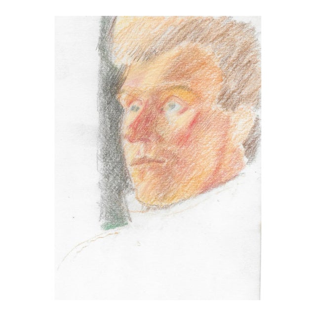 1980s Peter Reid Pastel Portrait of a Man For Sale