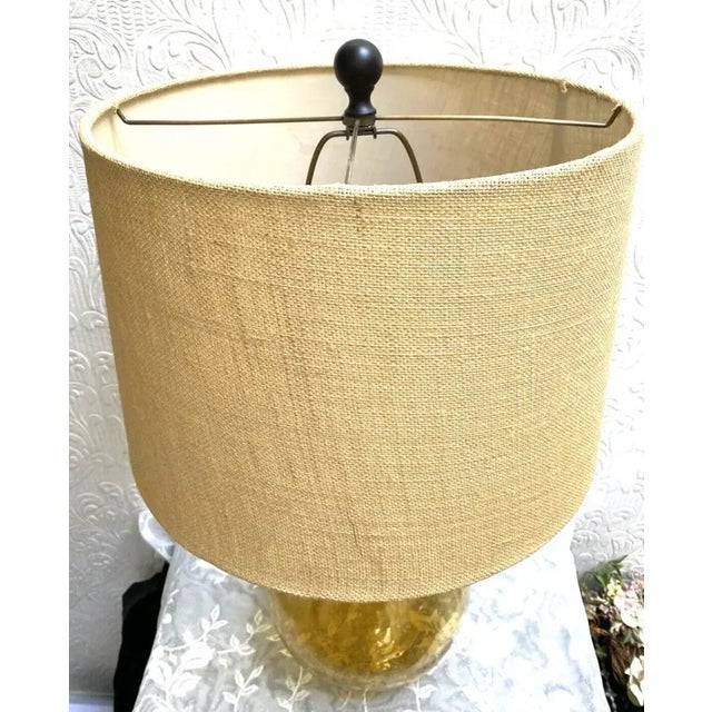 Large Vintage Mid Century Gold Murano Bubble Glass Lamp, measuring 38 1/2" tall and 10" in diameter at the base's largest...