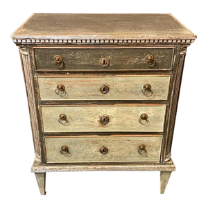 19th C. Swedish Gustavian Painted Chest