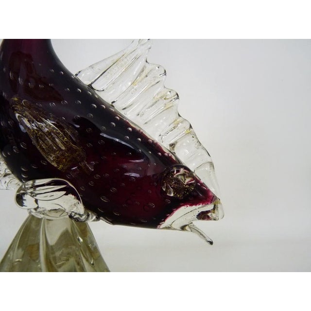 Red and Transparent Murano Blown Glass Fish from Made Murano Glass, 1970s For Sale - Image 6 of 11