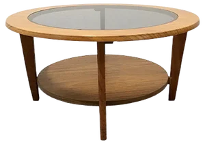 Vintage Danish Round Coffee Table with Glass, 1960s