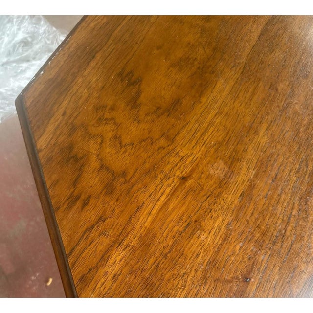 Thomasville 1960s Octagonal Hacienda Oak Dining Table 45” X 45”. Gorgeous wood grain and finish on top.